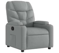 vidaXL Poltrona Reclinabile in Tessuto Grigio Chiaro