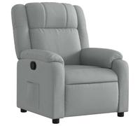 vidaXL Poltrona Reclinabile in Tessuto Grigio Chiaro