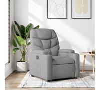 vidaXL Poltrona Reclinabile in Tessuto Grigio Chiaro