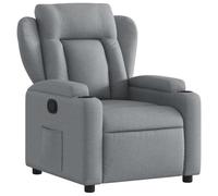 vidaXL Poltrona Reclinabile in Tessuto Grigio Chiaro
