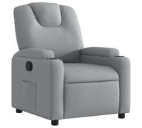 vidaXL Poltrona reclinabile in Tessuto Grigio Chiaro
