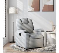 vidaXL Poltrona reclinabile in Tessuto Grigio Chiaro