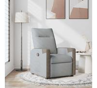 vidaXL Poltrona Reclinabile in Tessuto Grigio Chiaro, poltrona reclinabile, poltrona elettrica, poltrona singola, poltrona reclinante, poltrona