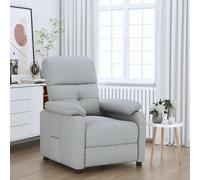 vidaXL Poltrona Reclinabile in Tessuto Grigio Chiaro