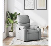vidaXL Poltrona Reclinabile in Tessuto Grigio Chiaro