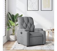 vidaXL Poltrona Reclinabile in Tessuto Grigio Chiaro