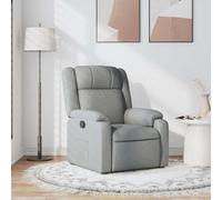 vidaXL Poltrona Reclinabile in Tessuto Grigio Chiaro
