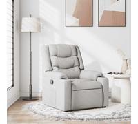 vidaXL Poltrona Reclinabile in Tessuto Grigio Nuvola