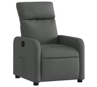 vidaXL Poltrona Reclinabile in Tessuto Grigio Scuro