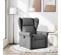 vidaXL Poltrona Reclinabile in Tessuto Grigio Scuro
