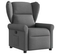 vidaXL Poltrona Reclinabile in Tessuto Grigio Scuro