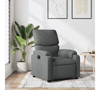 vidaXL Poltrona Reclinabile in Tessuto Grigio Scuro