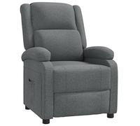 vidaXL Poltrona Reclinabile in Tessuto Grigio Scuro, poltrona reclinabile, poltrona elettrica, poltrona singola, poltrona reclinante, poltrona