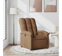 vidaXL Poltrona Reclinabile in Tessuto Marrone, poltrona reclinabile, poltrona elettrica, poltrona singola, poltrona reclinante, poltrona
