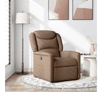 vidaXL Poltrona Reclinabile in Tessuto Marrone