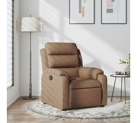 vidaXL Poltrona Reclinabile in Tessuto Marrone, poltrona reclinabile, poltrona elettrica, poltrona singola, poltrona reclinante, poltrona