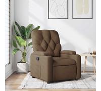 vidaXL Poltrona reclinabile, Sedia Relax con Porta bicchieri, Seduta con Schienale e Braccioli Soggiorno, Moderno, Marrone Tessuto