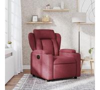 vidaXL Poltrona reclinabile in tessuto – elettrica, singola – Rosso vino