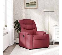vidaXL Poltrona Reclinabile in Tessuto Rosso Vino
