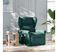 vidaXL Poltrona Reclinabile in Tessuto Verde Scuro
