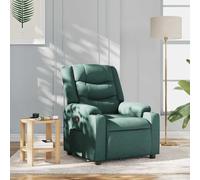 vidaXL Poltrona Reclinabile in Tessuto Verde Scuro