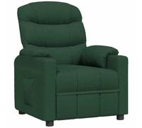 vidaXL Poltrona Reclinabile in Tessuto Verde Scuro