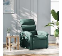 vidaXL Poltrona reclinabile in Tessuto Verde Scuro