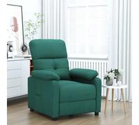 vidaXL Poltrona Reclinabile in Tessuto Verde Scuro