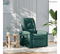 vidaXL Poltrona Reclinabile in Tessuto Verde Scuro