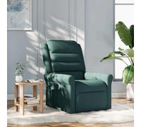 vidaXL Poltrona Reclinabile in Tessuto Verde Scuro