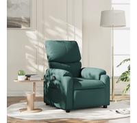 vidaXL Poltrona Reclinabile in Tessuto Verde Scuro