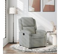 vidaXL Poltrona Reclinabile Grigio Chiaro in Velluto