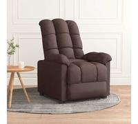 vidaXL Poltrona Reclinabile Marrone Scuro in Tessuto