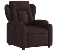 vidaXL Poltrona Reclinabile Marrone Scuro in Tessuto, poltrona reclinabile, poltrona elettrica, poltrona singola, poltrona reclinante, poltrona
