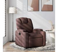 vidaXL Poltrona reclinabile, Sedia Relax con Schienale Seduta con Braccioli Imbottiti Soggiorno, Moderno, Marrone Scuro Tessuto
