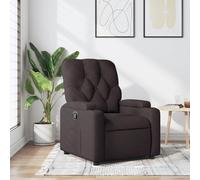 vidaXL Poltrona Reclinabile Marrone Scuro in Tessuto, poltrona reclinabile, poltrona elettrica, poltrona singola, poltrona reclinante, poltrona