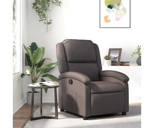 vidaXL Poltrona Reclinabile Marrone Scuro in Vera Pelle