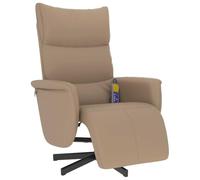 vidaXL Poltrona Reclinabile Massaggi Poggiapiedi Cappuccino Similpelle