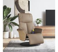 vidaXL Poltrona Reclinabile Massaggi Poggiapiedi Cappuccino Similpelle