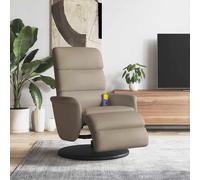 vidaXL Poltrona Reclinabile Massaggi Poggiapiedi Cappuccino Similpelle