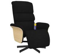 vidaXL Poltrona Reclinabile Massaggiante con Poggiapiedi Nera Tessuto