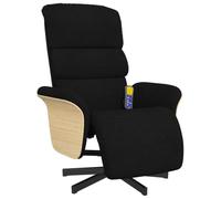 vidaXL Poltrona Reclinabile Massaggiante con Poggiapiedi Nera Tessuto