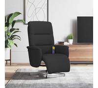 vidaXL Poltrona Reclinabile Massaggiante con Poggiapiedi Nera Tessuto