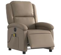 vidaXL Poltrona Reclinabile Massaggio Elettrica Cappuccino Similpelle