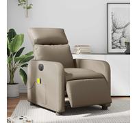 vidaXL Poltrona Reclinabile Massaggio Elettrica Cappuccino Similpelle