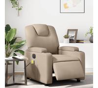 vidaXL Poltrona Reclinabile Massaggio Elettrica Cappuccino Similpelle