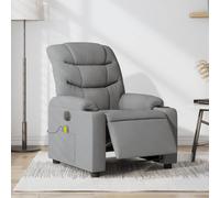 vidaXL Poltrona Reclinabile Massaggio Elettrica Grigio Chiaro Tessuto