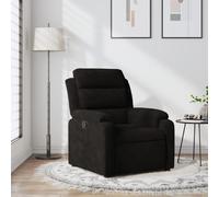 vidaXL Poltrona Reclinabile Nera in Velluto, poltrona reclinabile, poltrona elettrica, poltrona singola, poltrona reclinante, poltrona