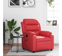 vidaXL Poltrona Reclinabile Rossa in Similpelle
