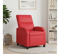 vidaXL Poltrona reclinabile Rosso Similpelle